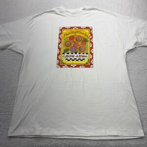 VTG Hanes Beefy T Planting the Seeds Graphic T Shirt Men XXL 2XL White Grow ABWA